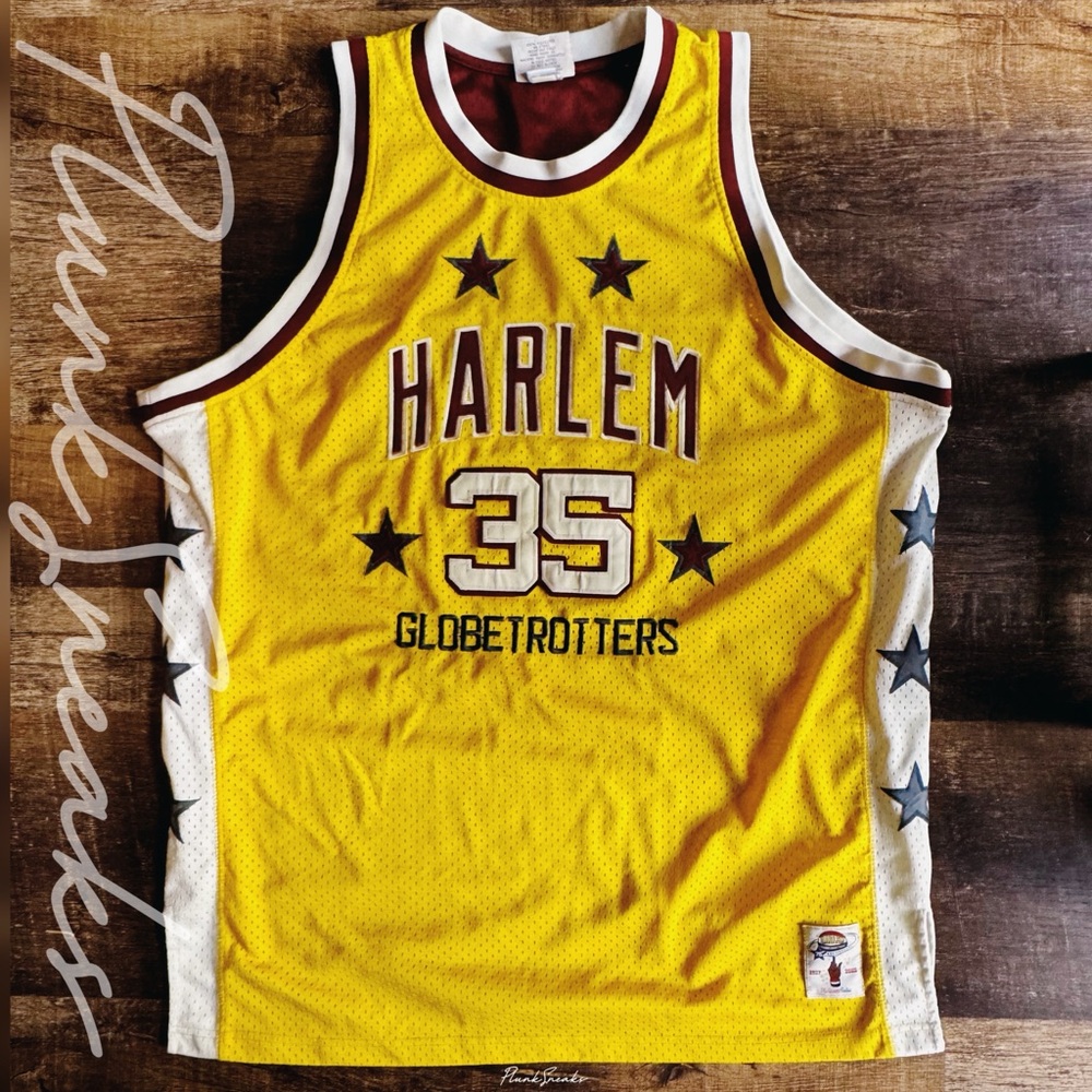 Platinum FUBU Harlem Globetrotters Goose Tatum Throwback Jersey • Yellow • 2002